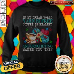Awesome In My Dream World Yarn Is Free Coffee Is Healthy Sweatshirt