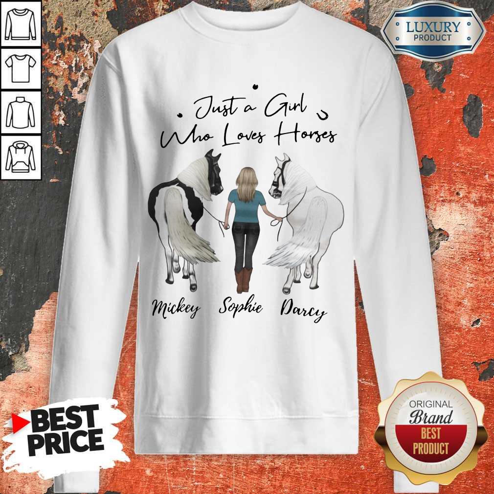 Awesome Just A Girl Who Loves Horses Mickey Sophie Darcy Sweatshirt