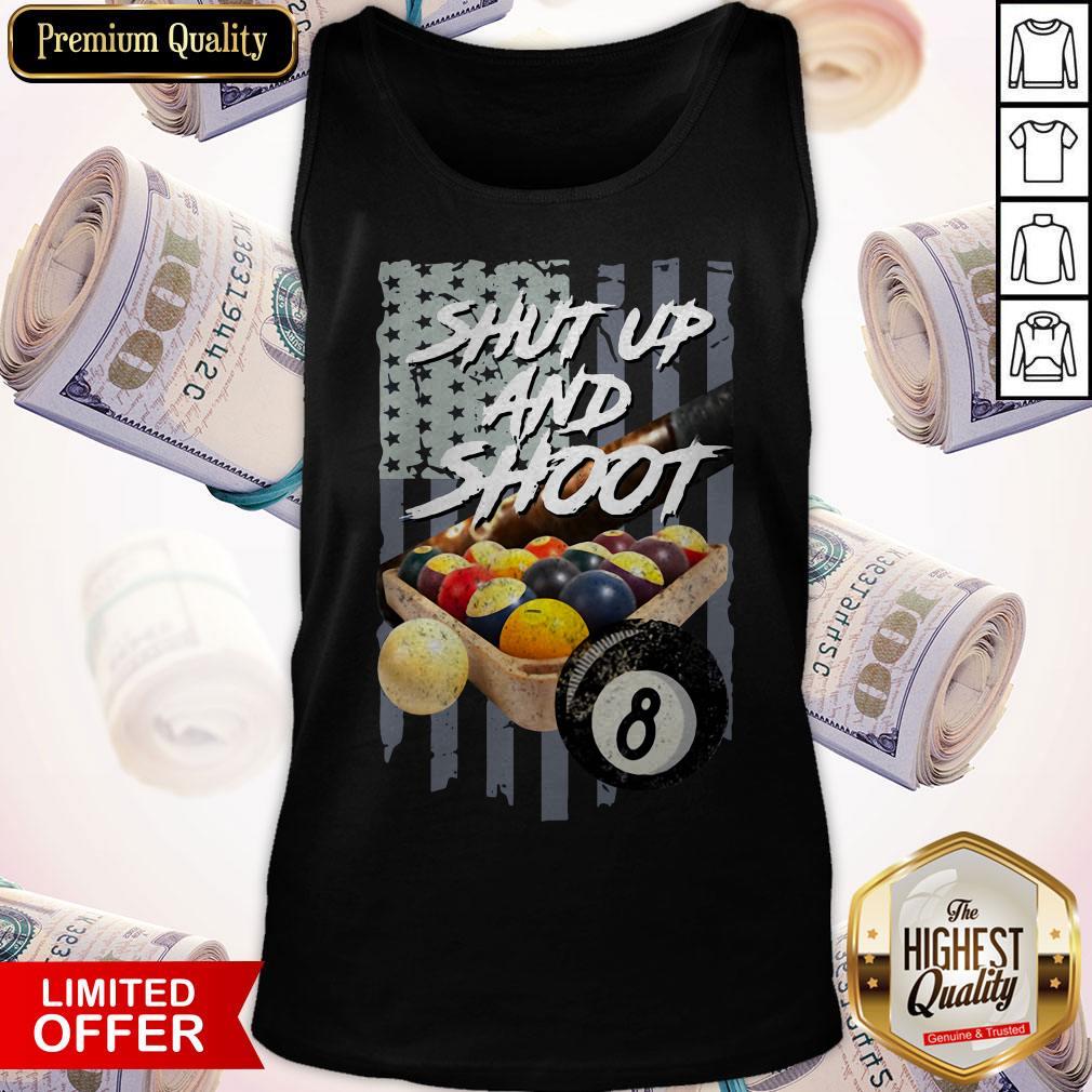 Billiard Shut Up And Shoot American Flag Tank Top