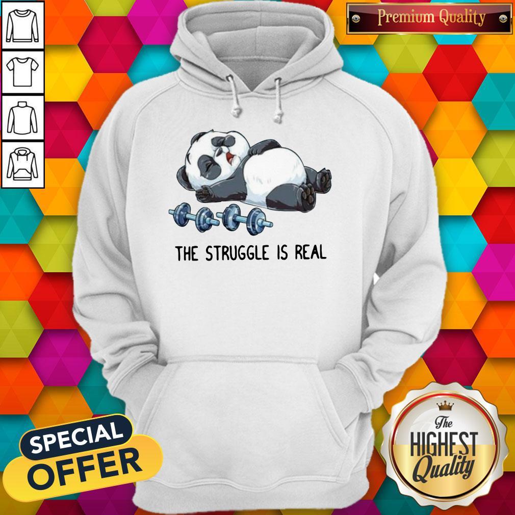 Cute Panda The Struggle Is Real Bear Deadlift Funny Gym Hoodie