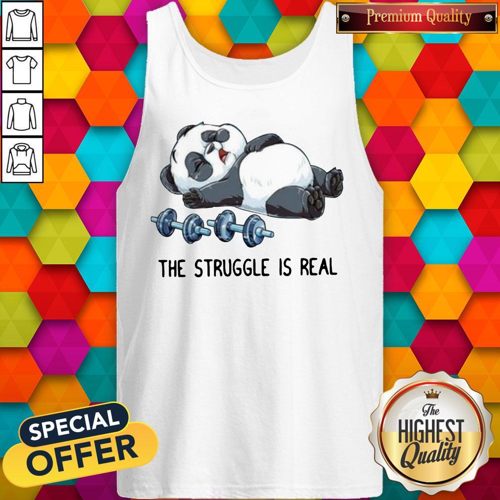 Cute Panda The Struggle Is Real Bear Deadlift Funny Gym Tank Top