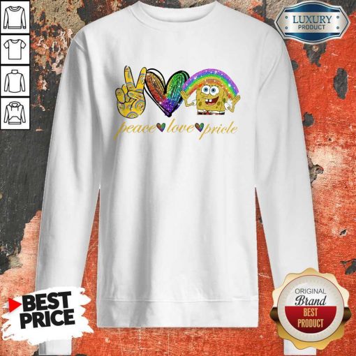 LGBT Peace Love Pricle Sponge Bob Sweatshirt