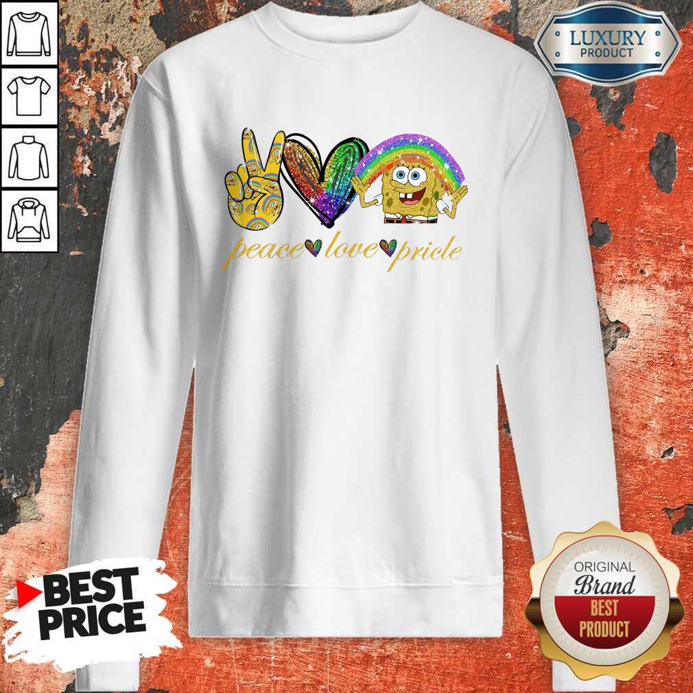 LGBT Peace Love Pricle Sponge Bob   Sweatshirt   