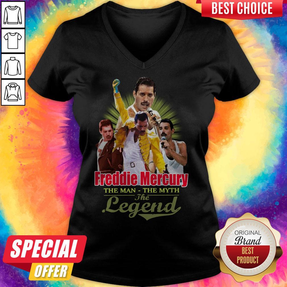 Nice Freddie Mercury The Man The Myth The Legend Thank You For The Memories V-neck