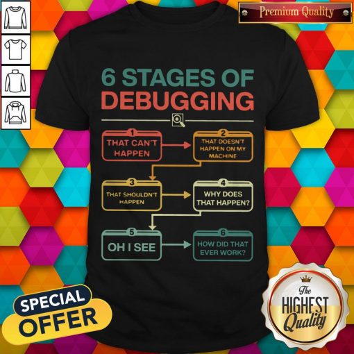 Perfect 6 Stages Of Debugging Shirt