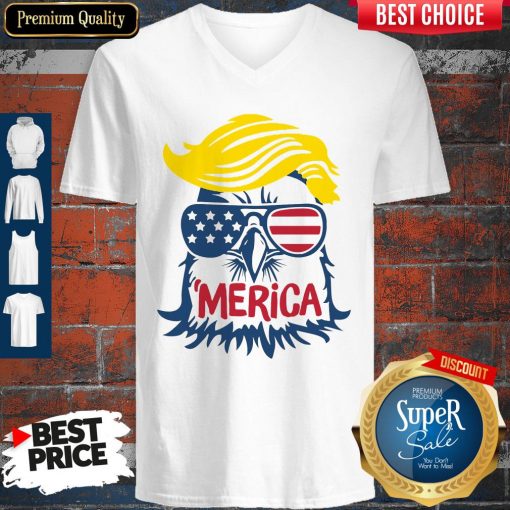 Premium Donald Trump Engle Merica Full Color V-neck