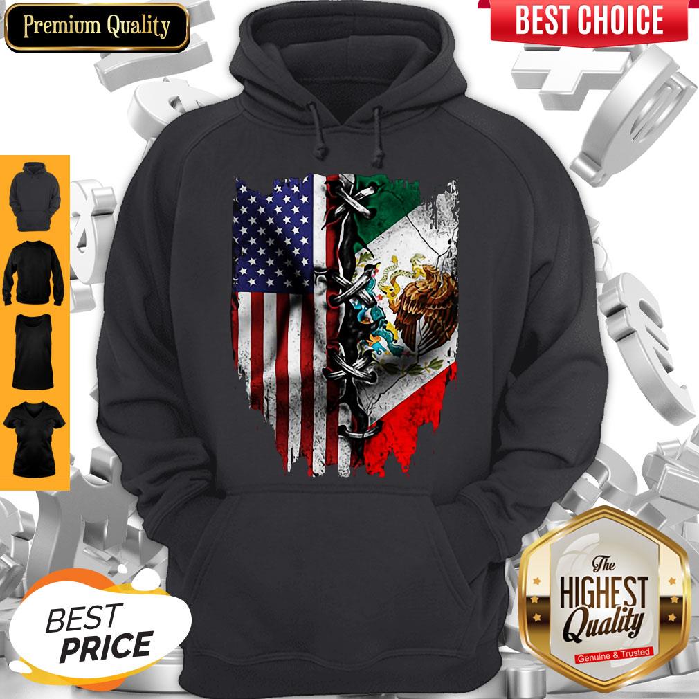 Premium Vintage Mexican American Flag Hoodie
