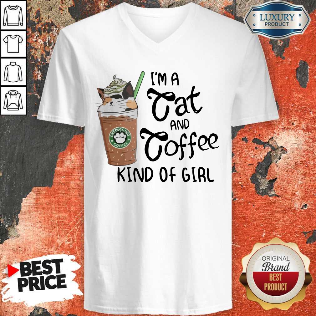 Pretty I’m A Cat And Coffee Kind Of Girl V-neck