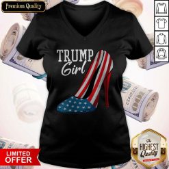 Trump Girl Pumps American Flag V- neck