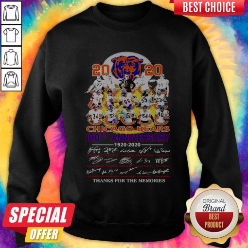 2020 Chicago Bears 100th Anniversary 1920 2020 Thank You For The Memories Sweatshirt