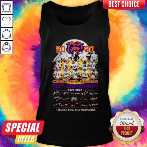 2020 Chicago Bears 100th Anniversary 1920 2020 Thank You For The Memories Tank Top