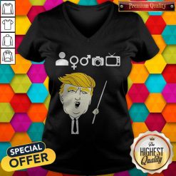 Person Woman Man Camera TV Shirt Donald Trump’s Crazy Cognitive Test Word Association V-neck