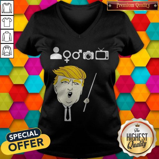 Person Woman Man Camera TV Shirt Donald Trump’s Crazy Cognitive Test Word Association V-neck