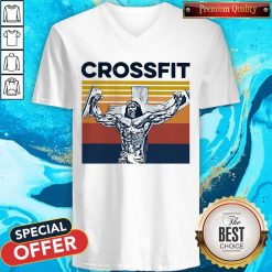Jesus Strong Crossfit Vintage V-neck