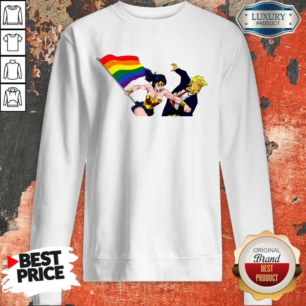 LGBT Wonder Woman Punch Trump Sweatshirt