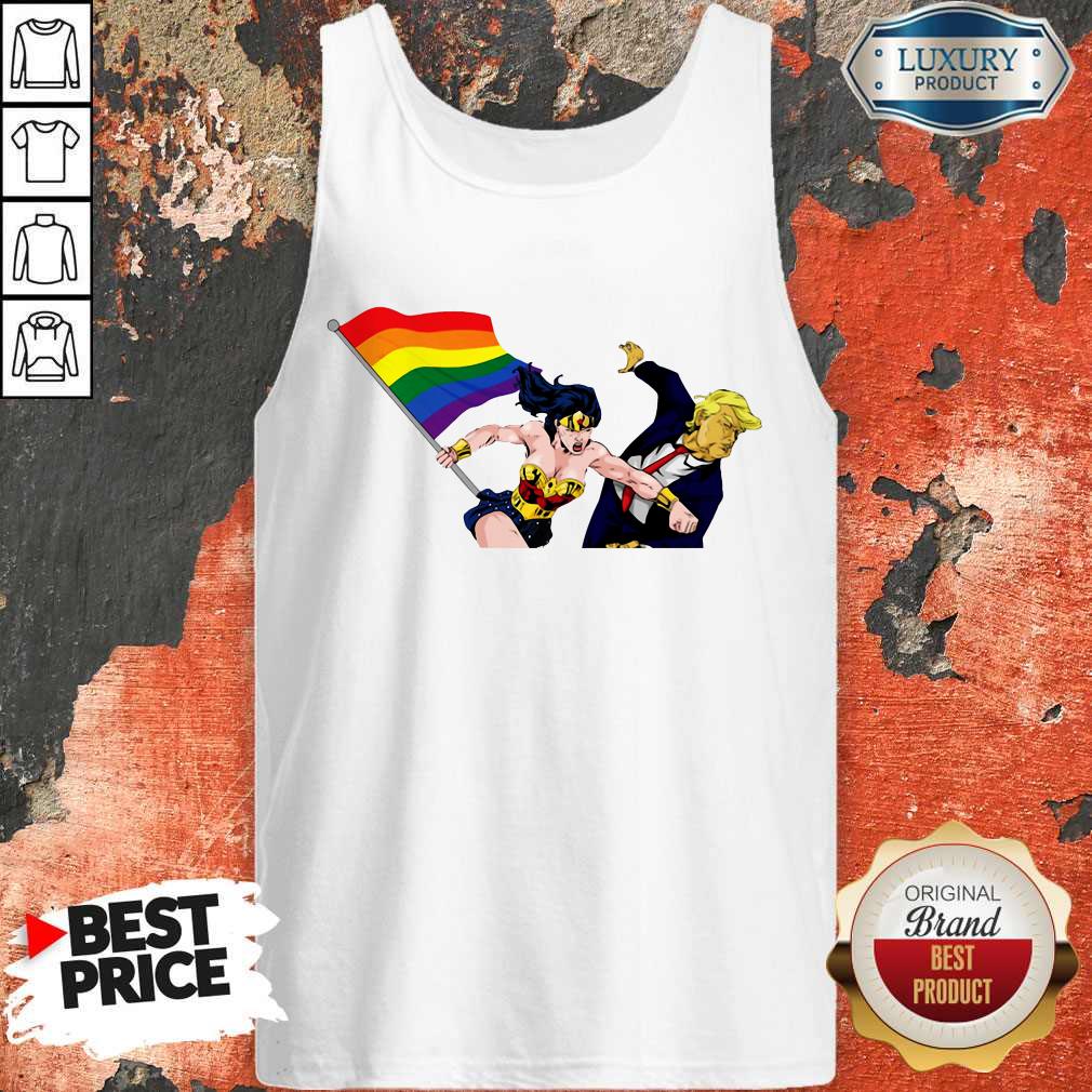 LGBT Wonder Woman Punch Trump Tank TopLGBT Wonder Woman Punch Trump Tank Top