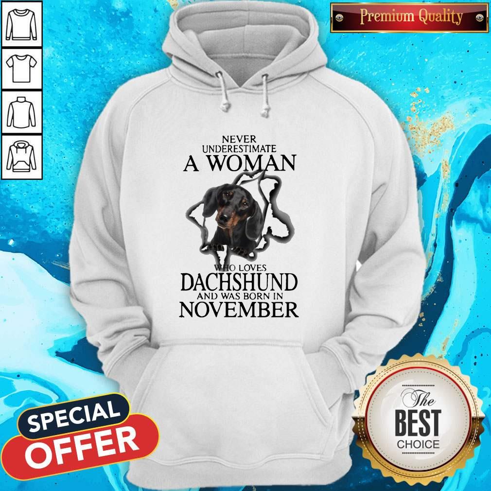 Never Underestimate A Woman Who Loves Dachshund And Was Born In November Hoodie