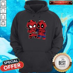 Official Baby Deadpool And Baby Spider Man Hoodie