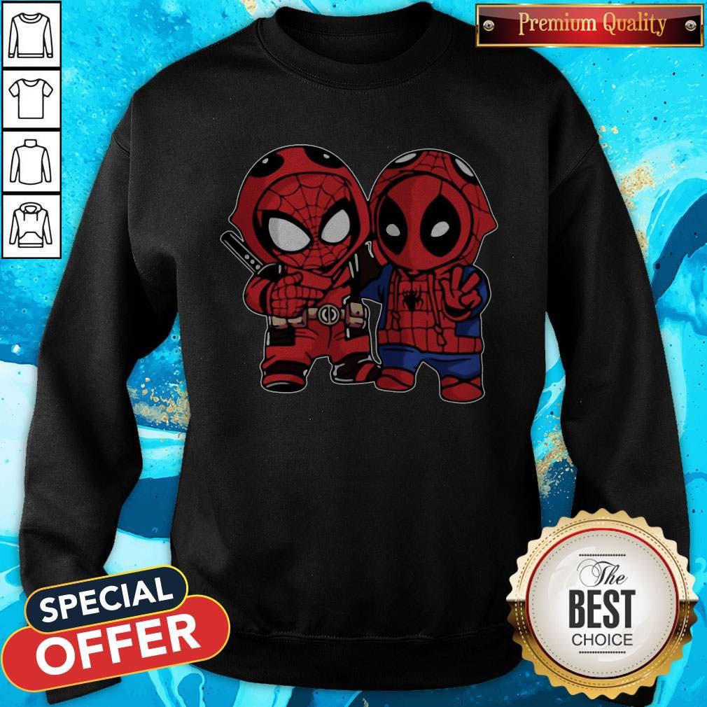 Official Baby Deadpool And Baby Spider Man Sweatshirt