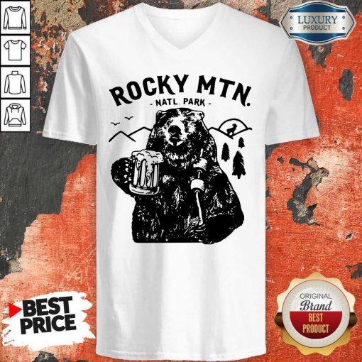 Official Bear Rocky MTN Natl Park V-neck