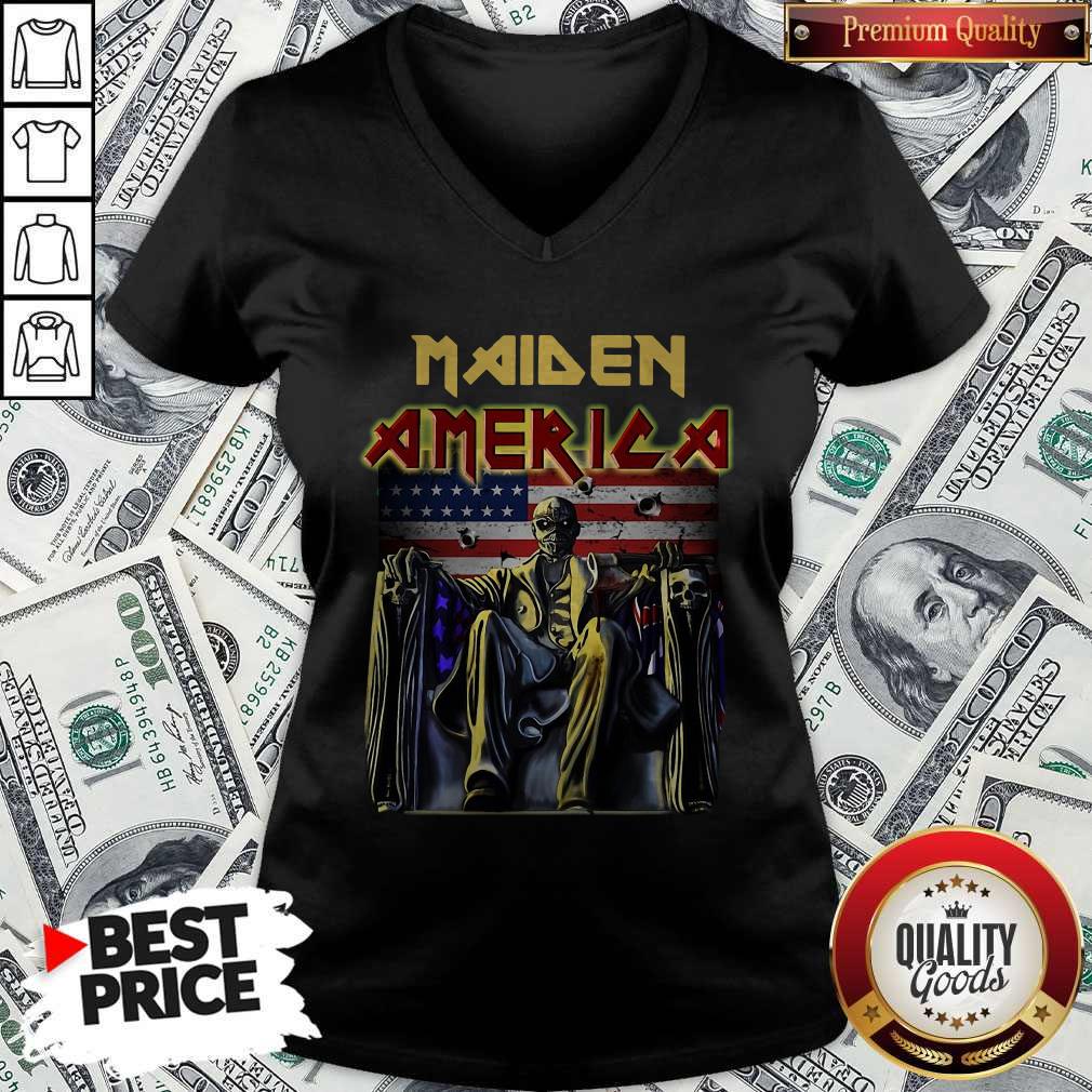 Official Maiden America Flag V-neck