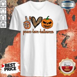 Official Peace Love Halloween V-neck