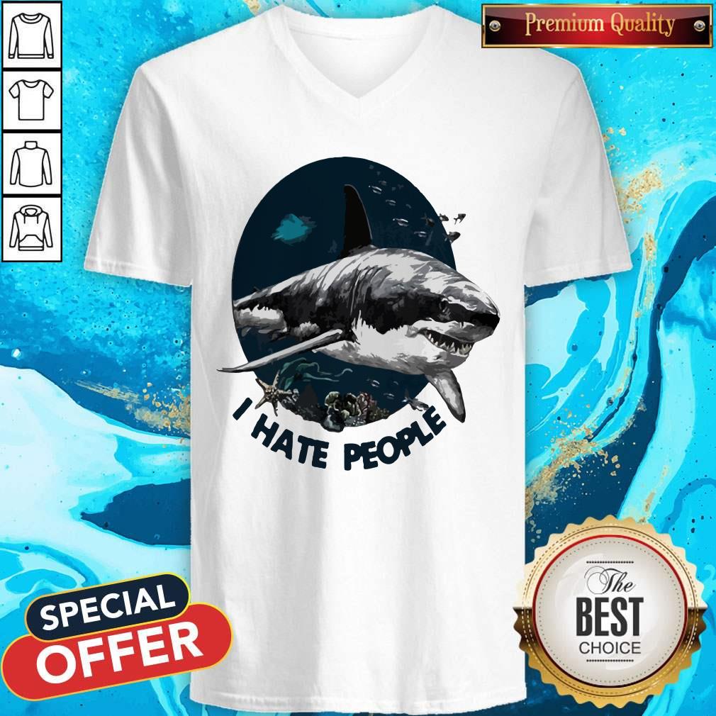 Official Shark I Hate People V-neck