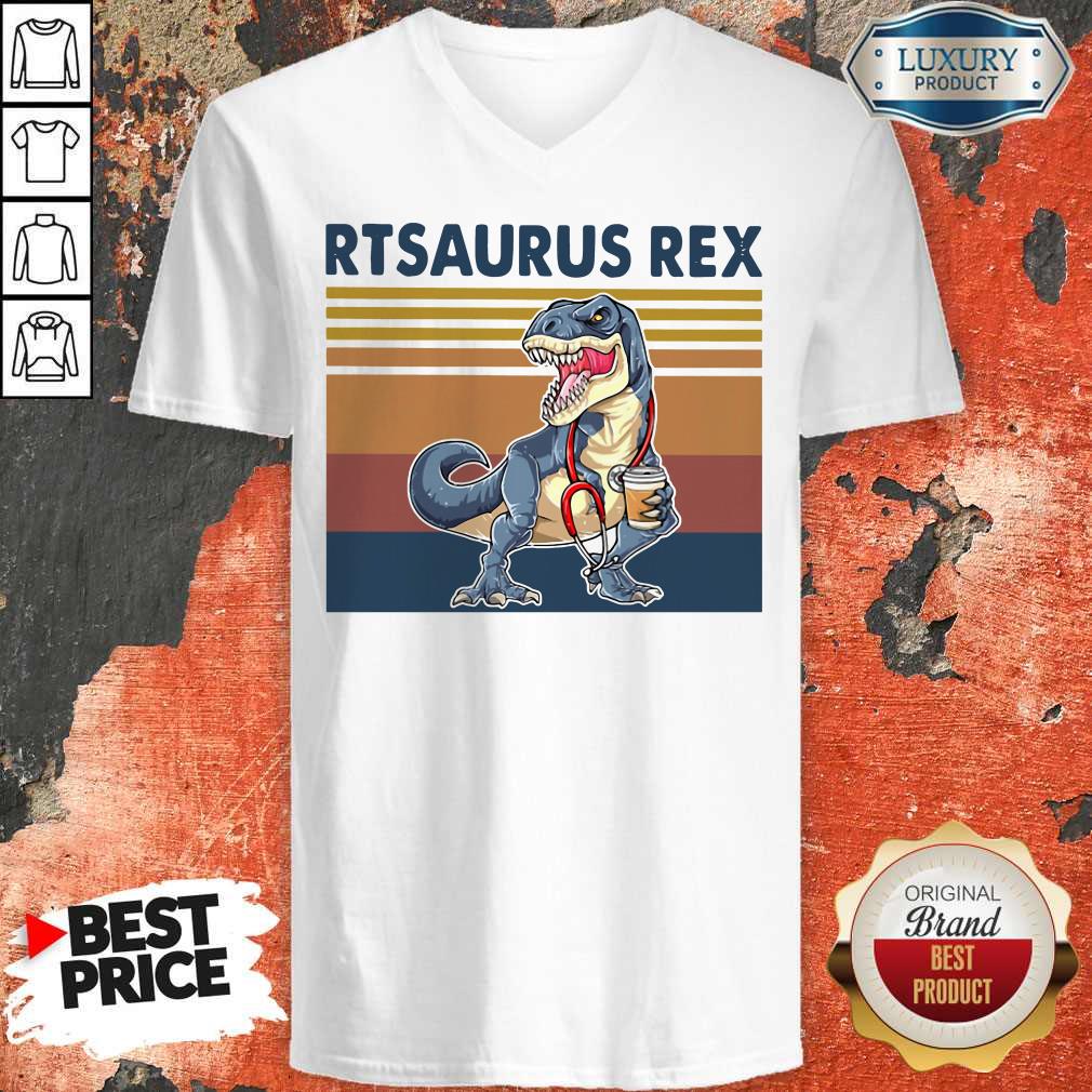 Respiratory Therapist Rtsaurus Rex Vintage V-neck