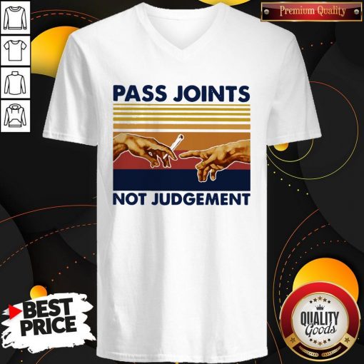 Weed Pass Joints Not Judgement Vintage Retro V-neck