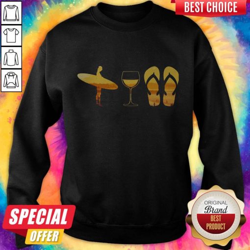 Windsurfing Wine Flipflop Classic Sweatshirt