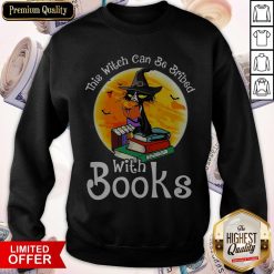 Black Cat This Witch Can Be Bribed With Books Halloween Sweatshirt