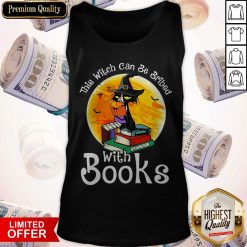 Black Cat This Witch Can Be Bribed With Books Halloween Tank Top
