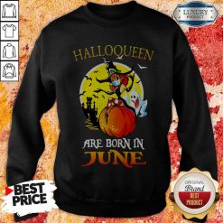 Halloqueen Are Born In June Ghost Witch Mask Sweatshirt