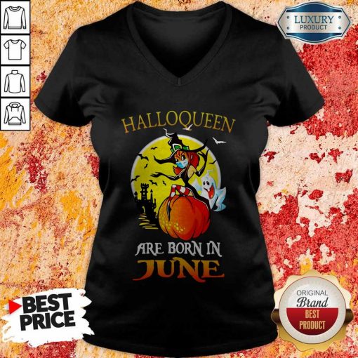 Halloqueen Are Born In June Ghost Witch Mask V-neck