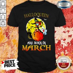 Halloqueen Are Born In March Ghost Witch Mask Shirt