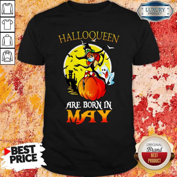 Halloqueen Are Born In May Ghost Witch Mask Shirt