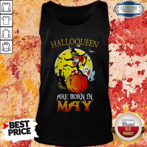 Halloqueen Are Born In May Ghost Witch Mask Tank Top