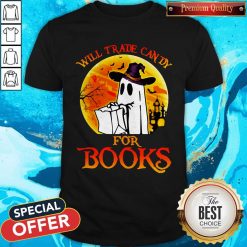 Halloween Boos Will Trade Candy For Books Moon Shirt