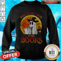 Halloween Boos Will Trade Candy For Books Moon Sweatshirt