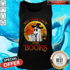 Halloween Boos Will Trade Candy For Books Moon Tank Top