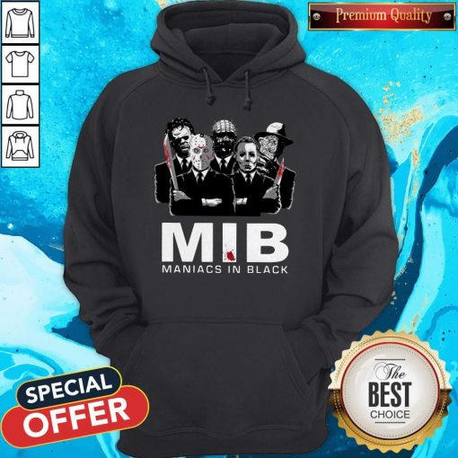 Official Horror MIB Maniacs In Black Hoodie