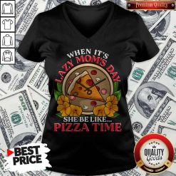Official Lazy Mom Day Pepperoni Pizza V-neck