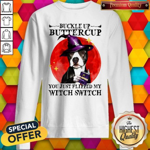 Pitbull Buckle Up Buttercup You Just Flipper My Witch Switch Sunset Sweatshirt