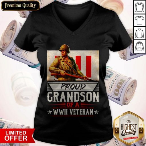 Proud Grandson Of A WWII Veteran V-neck