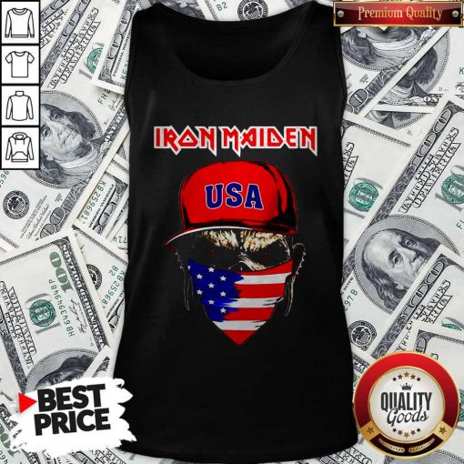Skull Iron Maiden USA Flag Independence Day Tank Top