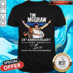 Tim Mcgraw 28th Anniversary 1992-2020 Thank You For The Memories T-Shirt