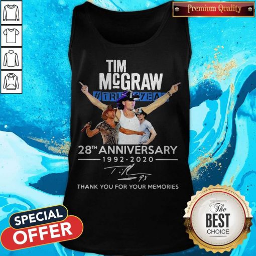 Tim Mcgraw 28th Anniversary 1992-2020 Thank You For The Memories Tank Top