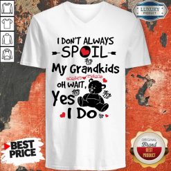 Bear I Don’t Always Spoil My Grandkids Oh Wait Yes I Do V-neck