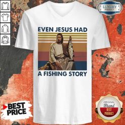 Even Jesus Had A Fishing Story Vintage V-neck