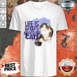 Good Life Is Letter With Cats V-neck